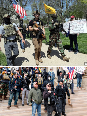 Armed protests in Kansas and Michigan